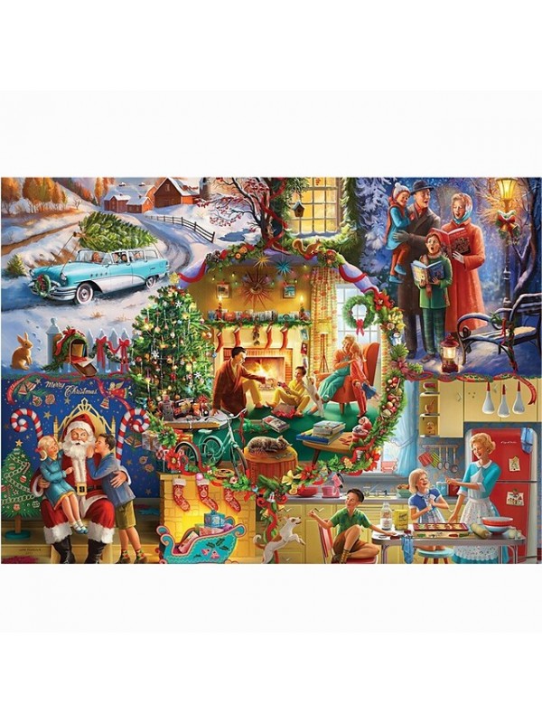 1000 pcs Santa Suits Jigsaw Puzzle Gift Stress and Anxiety Relief Adorable Parent-Child Interaction Cardboard Paper Christmas Santa Claus Christmas TreeAdults' Toy Gift #8882426