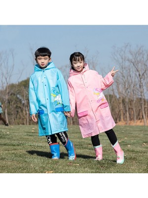 Raincoat Children's Thickened Large Brim with Schoolbag Poncho Cartoon Student Mountaineering Walking Cycling Raincoat #9034996