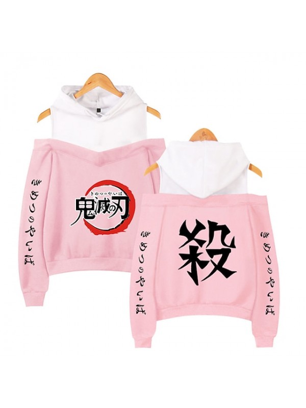 Inspired by Demon Slayer: Kimetsu no Yaiba Kamado Nezuko Kamado Tanjirou Anime Cartoon Polyster Print Harajuku Graphic Kawaii Hoodie For Men's / Women's #8771992