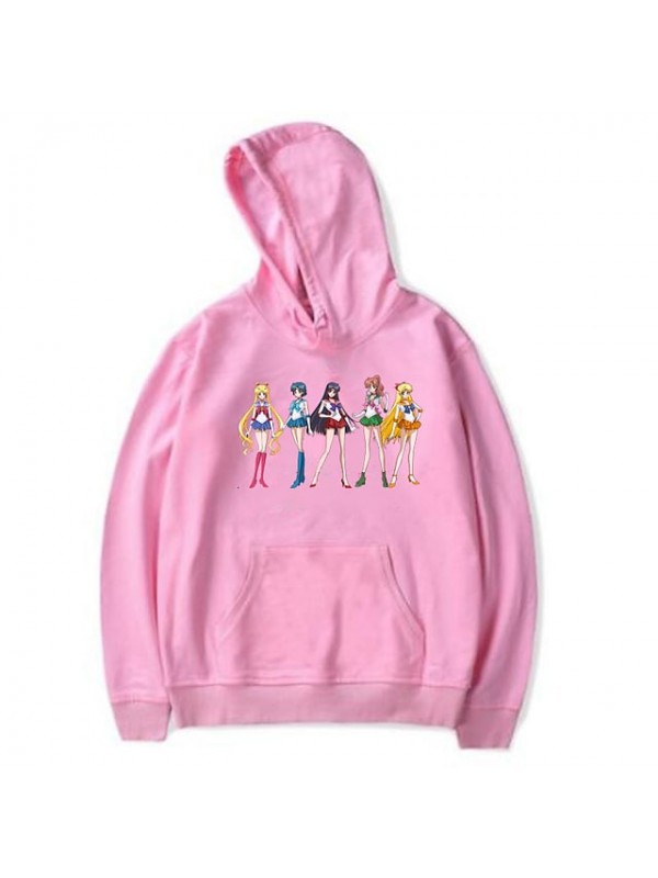 Inspired by Sailor Moon Sailor Mars Sailor Mercury Tsukino Usagi Anime Cartoon Polyster Print Harajuku Graphic Kawaii Hoodie For Men's / Women's #8789922