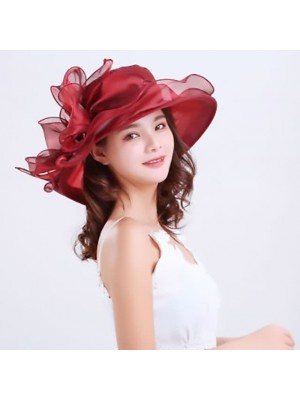 Retro Organza Headwear with Lace-up 1 PC Party / Evening / Horse Race Headpiece #8625808