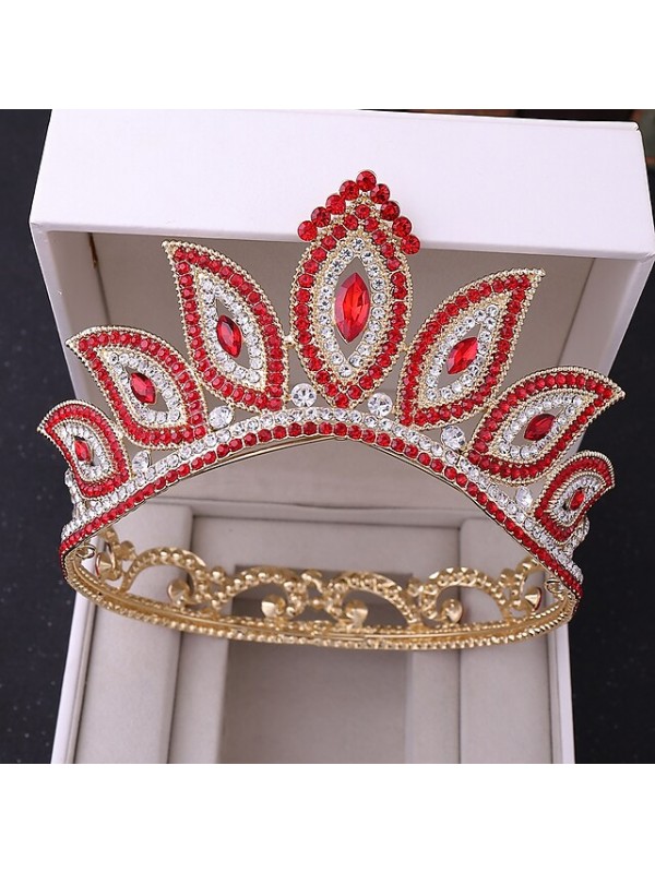 Simple Bridal Alloy Crown Tiaras with Metal 1pc Wedding Headpiece #9023592