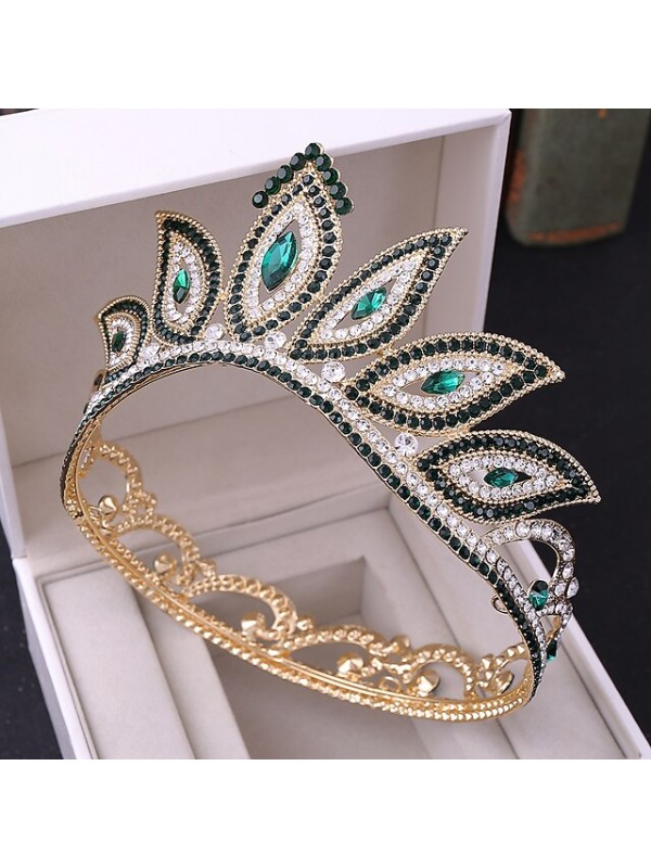 Simple Bridal Alloy Crown Tiaras with Metal 1pc Wedding Headpiece #9023592