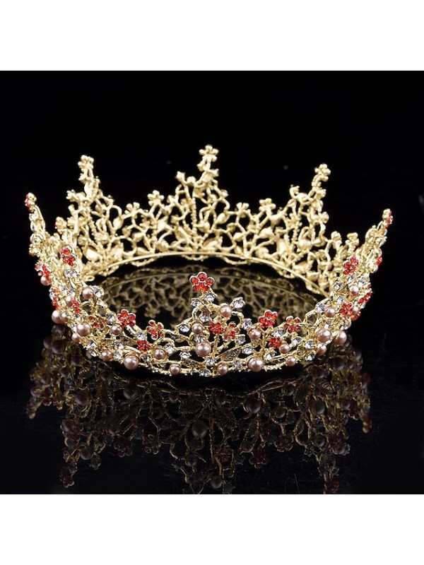 Simple Bridal Alloy Crown Tiaras with Metal 1pc Wedding Headpiece #9023593