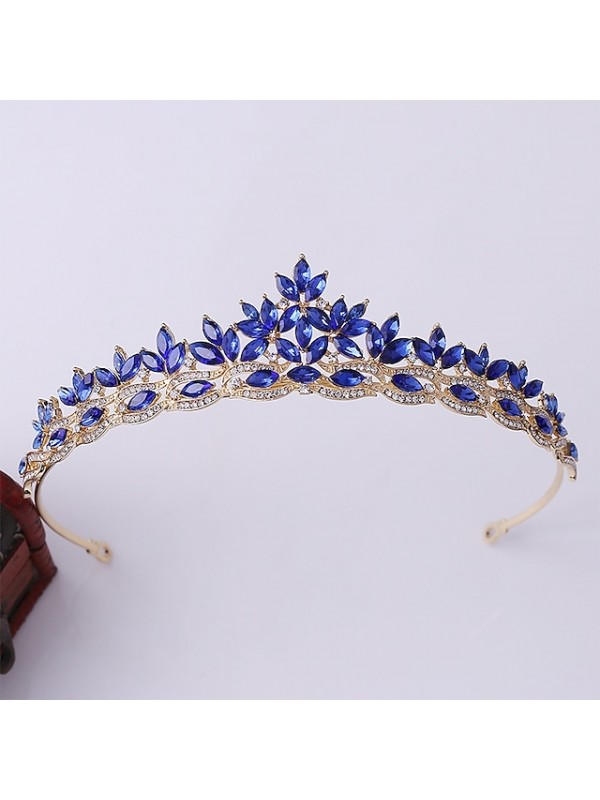 Alloy Crown Tiaras / Hair Accessory with Rhinestone / Glitter 1 PC Wedding Headpiece #7877746