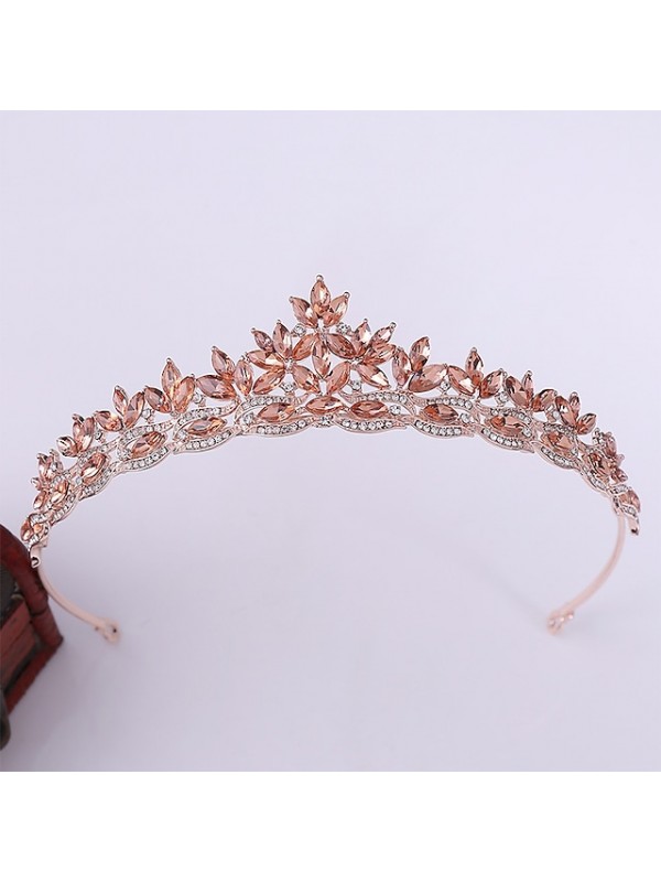 Alloy Crown Tiaras / Hair Accessory with Rhinestone / Glitter 1 PC Wedding Headpiece #7877746