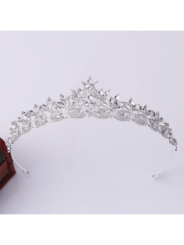 Alloy Crown Tiaras / Hair Accessory with Rhinestone / Glitter 1 PC Wedding Headpiece #7877746