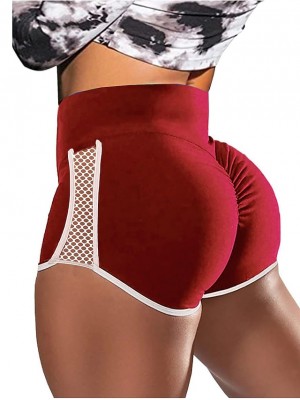 Women's Casual / Sporty Athleisure Shorts Ruched Butt Lifting Patchwork Short Pants Leisure Sports Weekend Micro-elastic Patchwork Comfort High Waist Blue Gray Pink Wine Dusty Rose S M L XL XXL #9013693