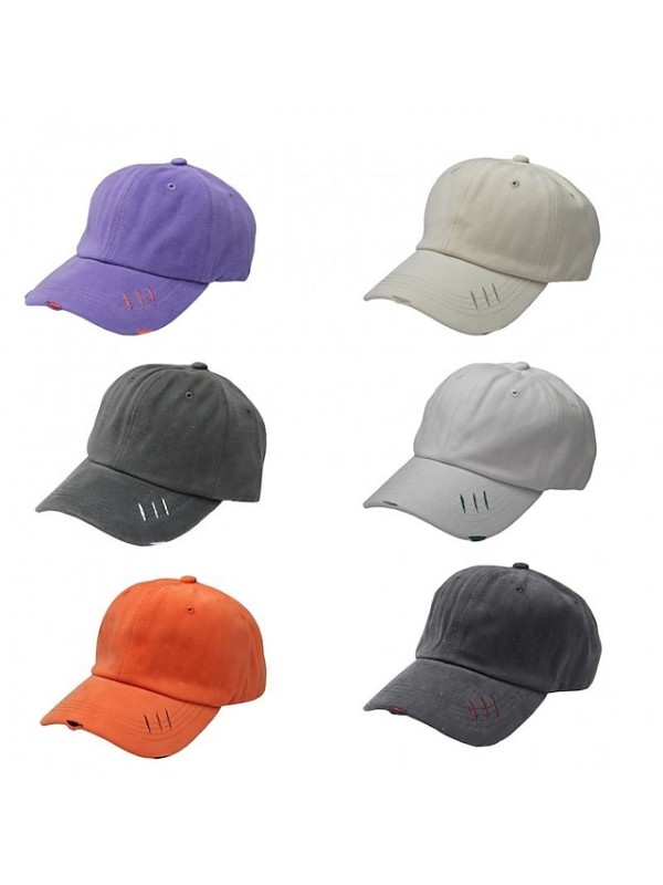 Women's Casual Baseball Cap Dailywear Sport Splice Pure Color Beige Black Hat Sun Protection Breathable / White / Orange / Purple / Gray / Fall #8949909