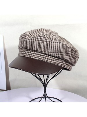 Women's Chic & Modern Beret Hat Newsboy Cap Party Wedding Street Splice Houndstooth Coffee Hat Portable Fashion Wedding / Fall / Winter #8851882