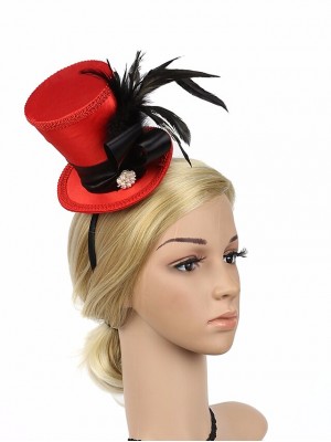 Women's Party Headpieces Holiday Party Headwear / Red / Fall / Winter / Spring / Summer #8781214