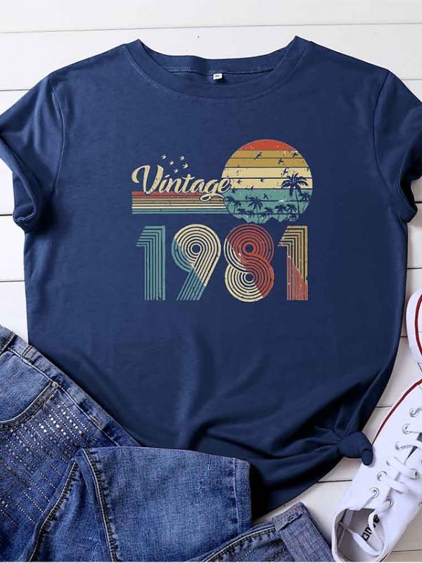 40th birthday gifts women vintage 1981 shirt 40 years of being awesome t-shirt original parts tee retro birthday party tops(gray2-s) #8843323