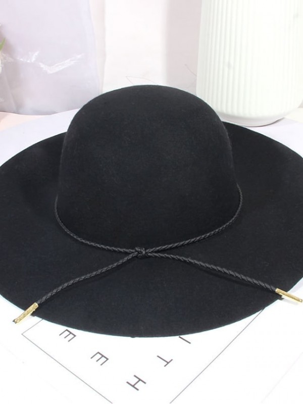 Women's Party Hat Party Wedding Street Bow Pure Color Navy Black Hat Red Gray Fall Winter #8843319