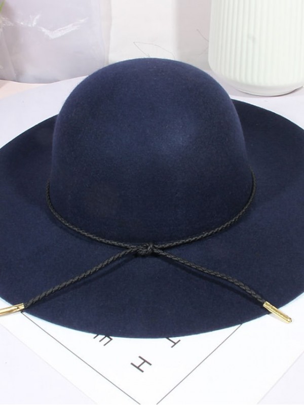 Women's Party Hat Party Wedding Street Bow Pure Color Navy Black Hat Red Gray Fall Winter #8843319