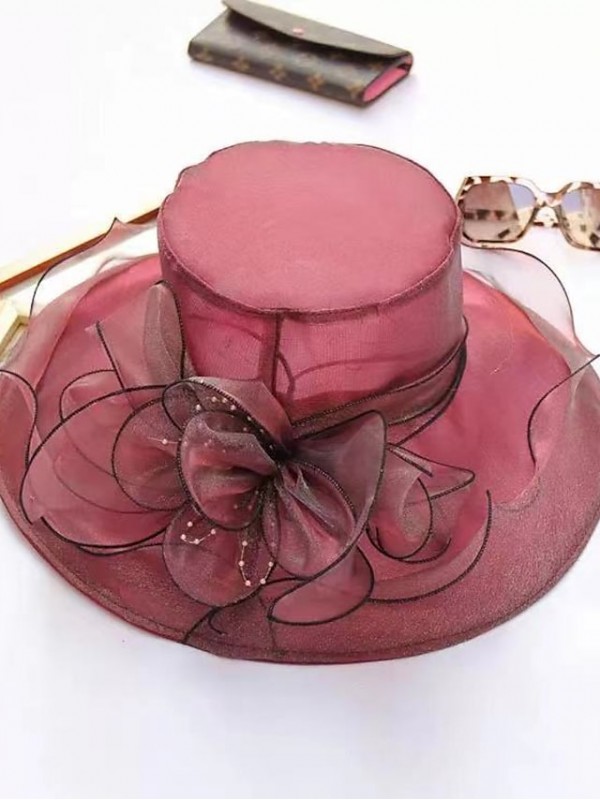 Women's Party Hat Party Street Holiday Modern Style Stylish Flower Light Brown Wine Hat Beige Coffee Black White Red #8780357