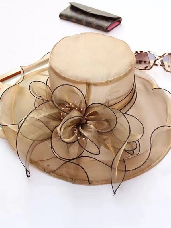 Women's Party Hat Party Street Holiday Modern Style Stylish Flower Light Brown Wine Hat Beige Coffee Black White Red #8780357