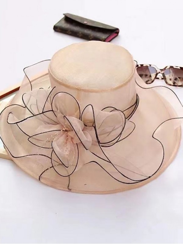 Women's Party Hat Party Street Holiday Modern Style Stylish Flower Light Brown Wine Hat Beige Coffee Black White Red #8780357