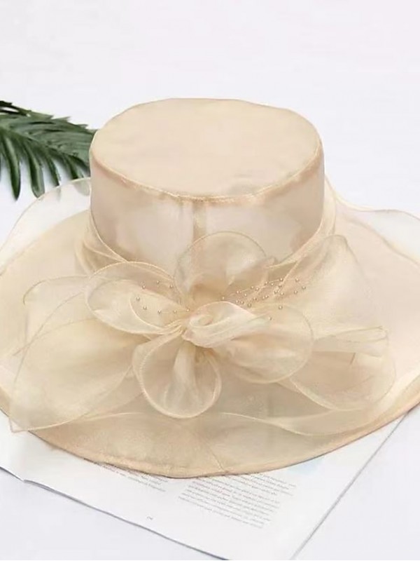 Women's Party Hat Party Street Holiday Modern Style Stylish Flower Light Brown Wine Hat Beige Coffee Black White Red #8780357