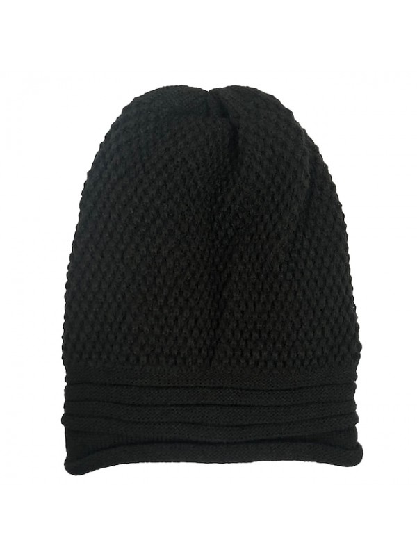 Women's Stylish Beanie / Slouchy Home Street Dailywear Knitted Pure Color Beige Black Hat Portable Windproof Comfort / Gray / Fall / Winter #8939051