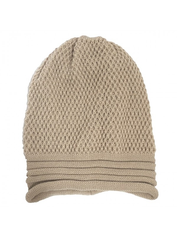 Women's Stylish Beanie / Slouchy Home Street Dailywear Knitted Pure Color Beige Black Hat Portable Windproof Comfort / Gray / Fall / Winter #8939051